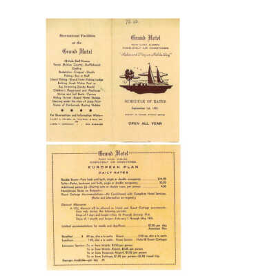 1951 rate card Grand Hotel