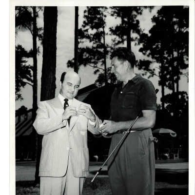 Lakewood Golf Club manager, Doug Roberts, & Golf Pro, Andy Mortimer 1950's