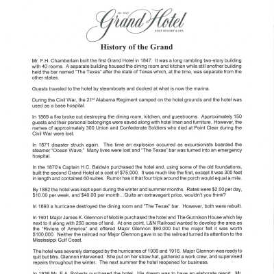 History Packet History of the Grand