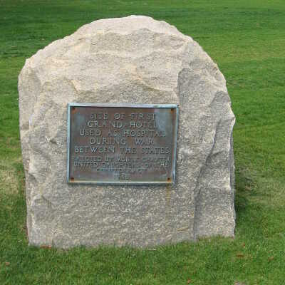 Historic Marker on Grand Hotel Grounds - site of first Grand Hotel used as a hospital during the War Between the States