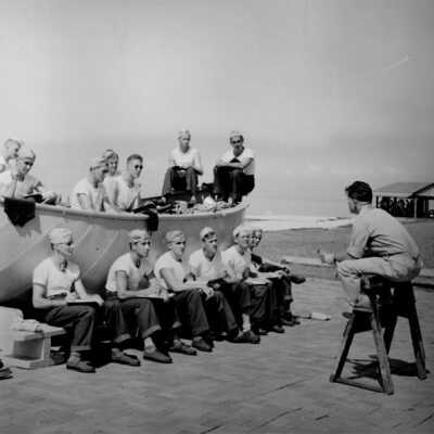 Operation Ivory Soap - Personnel training class on beach near Julep Point - Grand Hotel 1944