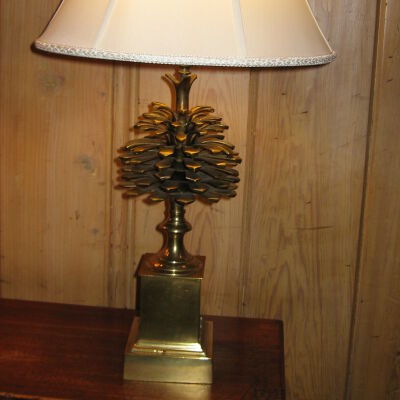 Pinecone Brass Lamp - stair landing of Main Building