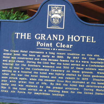 The Grand Hotel Historic Marker adjacent to main hotel entrance