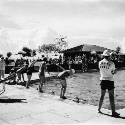 Swim meets were a popular activity at the Grand Hotel pool.