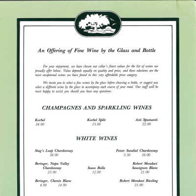 Lakewood Golf Club Menu 4