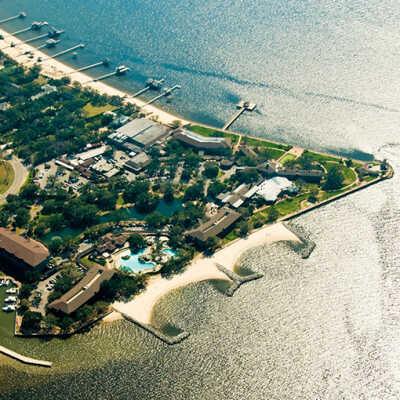 Aerial view of Grand Hotel at Point Clear, AL circa mid-2000's