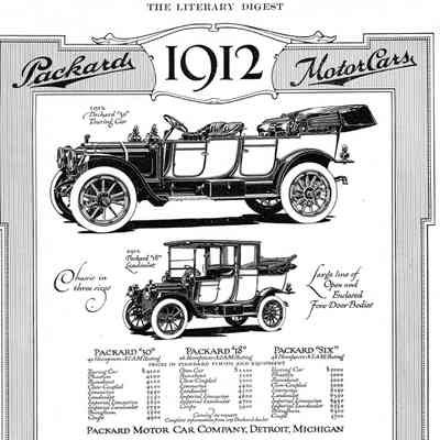1912 Packard Ad Three Models