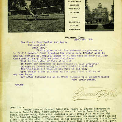 Letter to the County Recorder