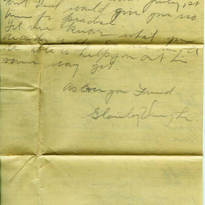 Letter from Stanley Vaughn