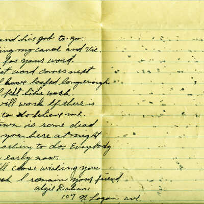 Letter from N. Logan