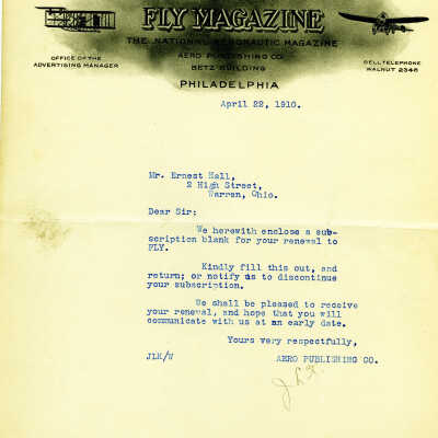 Letter from Fly Magazine
