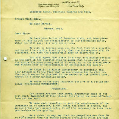 Letter from Hugo C. Gilson A.M.F.E.E., Consulting Engineer