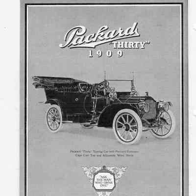 Packard Car Ad 1909 Thirty Touring