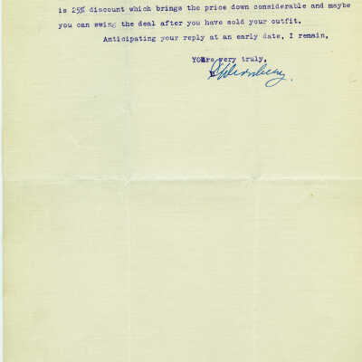 Letter from the Detriot Aeroplane Company