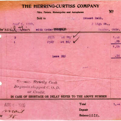 Invoice from the Herring-Curtis Company