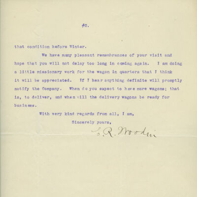 page 2 letter to Weiss, George from Moodin, Cr