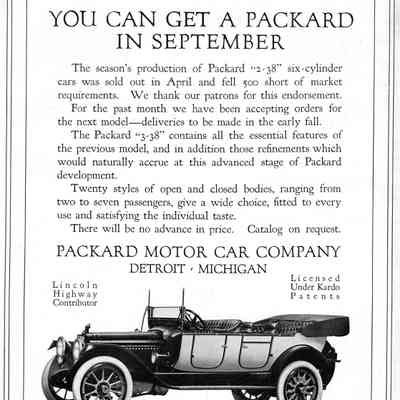 Get Your Packard in Sept Ad