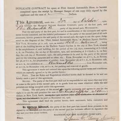 Contract First Annual Automobile Show, 1900