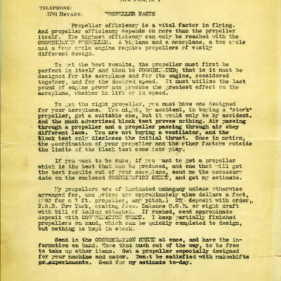 Letter from Edwin Hopkins