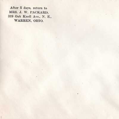 Mrs. J.W. Packard Envelopes