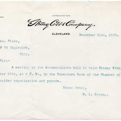 Letter to George L. Weiss from E. L. Strong, 1899