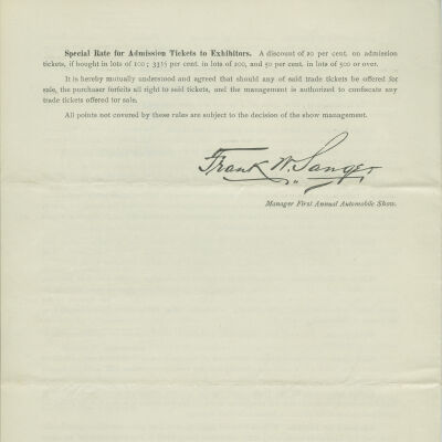 Last page of the rules and regs 1900 first annual auto show