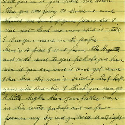Personal letter from cousin