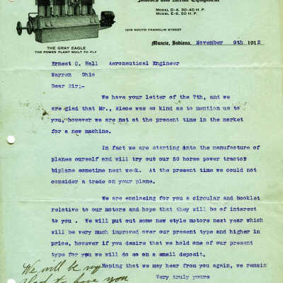 Letter from Kemp Machine Works