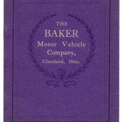 Baker Motor Vehicle Company Booklet, ca 1900