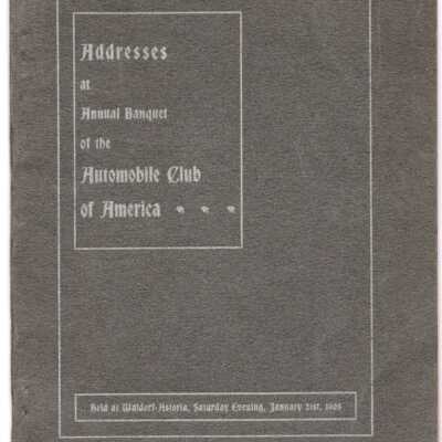 Addresses from 6th Annual Banquet of ACA, 1905