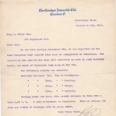 Letter to George L. Weiss from S.H. Rogers, 1900