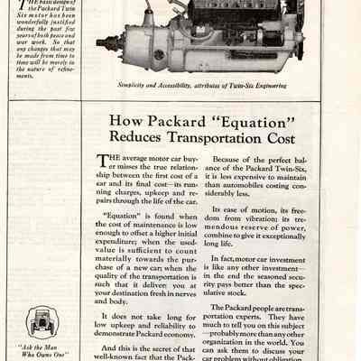 Packard Equation Transportation Cost Ad