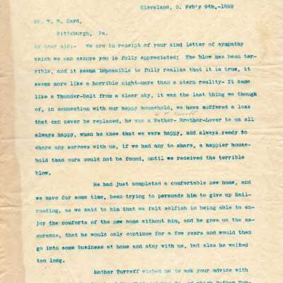 Letter to W.W. Card from George L. Weiss, 1893