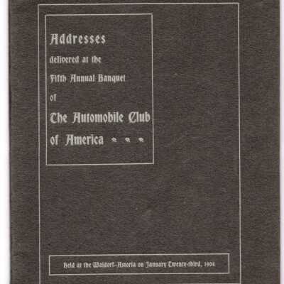 Addresses from Fifth Annual Banquet of ACA,1904