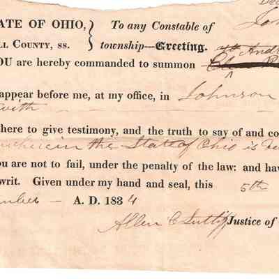 A.C. Sutliff to Andrew Jackson