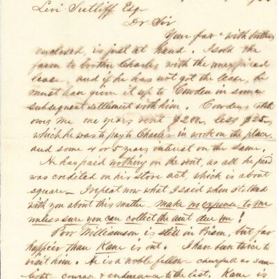 James M Brown to Levi Sutliff