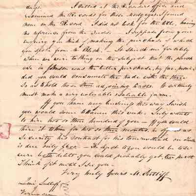 Milton Sutliff to Levi Sutliff