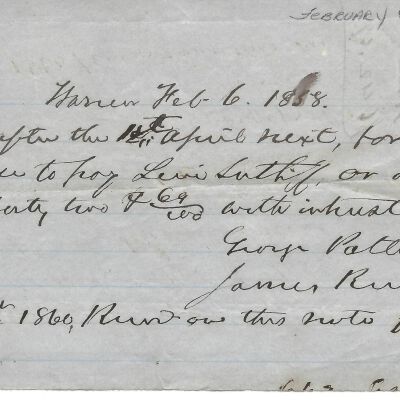 George Patterson and James Reed Promise to Pay