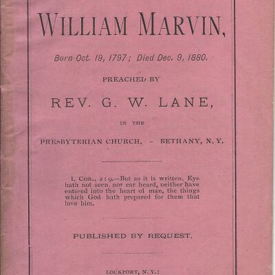 Funeral Sermon of William Marvin, 1880