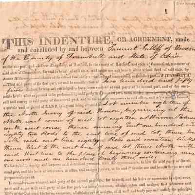 Land deed between Samuel Sutliff and the state of Connecticut