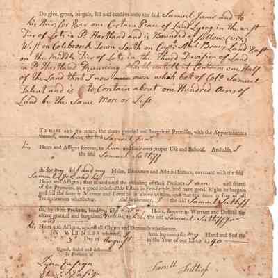 Deed of Land Samuel Sutliff