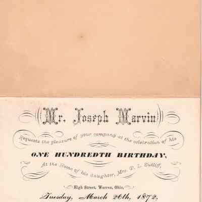 Captain Marvin's 100th Birthday Invitation
