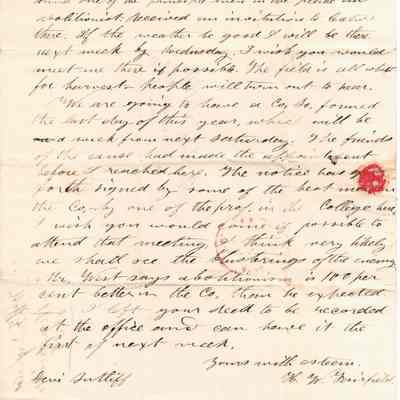 H. W. Fairfield to Levi Sutliff