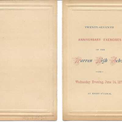 1876 Warren High School Program