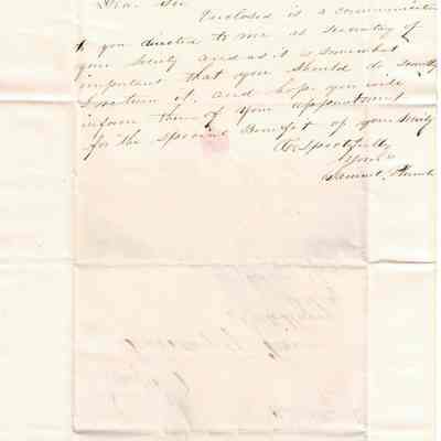 Samuel Plumb to Secretary of the Vernon Anti-Slavery Society