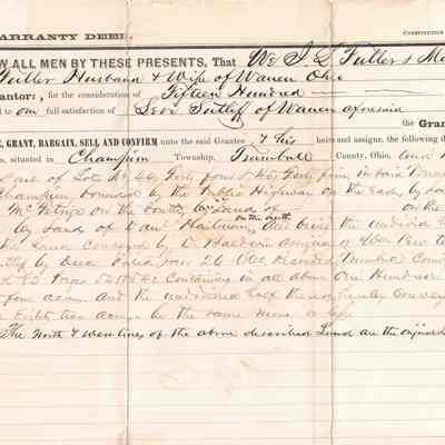 Deed to Levi Sutliff from I. S. Fuller and Mary B. Fuller