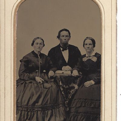 Phebe Lord Marvin Sutliff & Mr. and Mrs. Bennett TIn Type