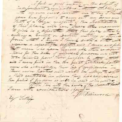 J.M. Ellinwood to Flavel Sutliff