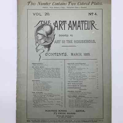 The Art Amateur Devoted to Art in The Household, 1889