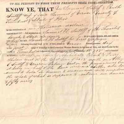Contract S.H. Sutliff and Samuel and Ruth Sutliff